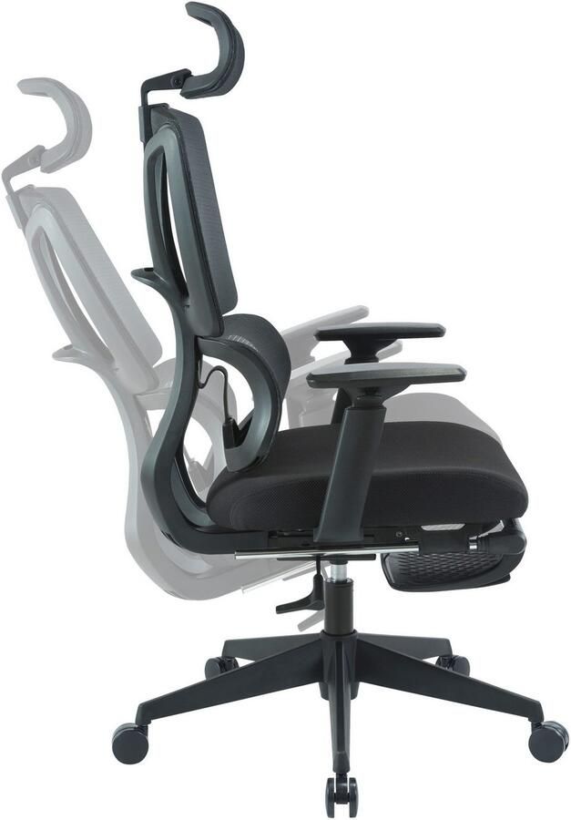 Places of Style Bureaustoel ZELLINA met lendensteun ademende zitting uitschuifbaar voetstuk - Foto 10