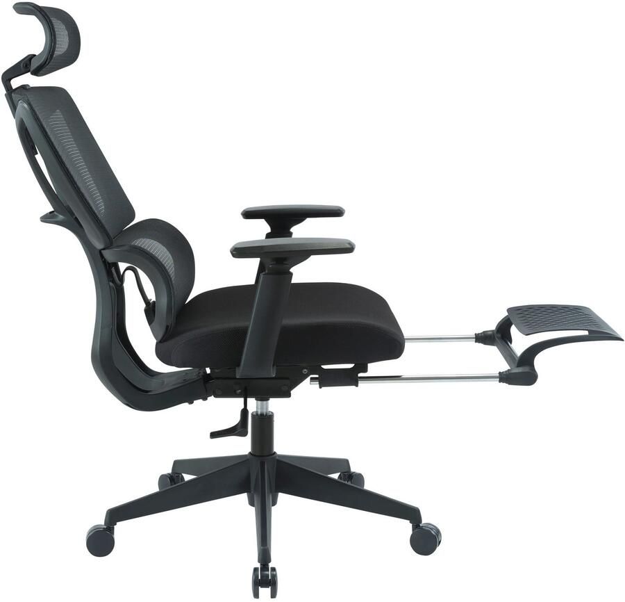 Places of Style Bureaustoel ZELLINA met lendensteun ademende zitting uitschuifbaar voetstuk - Foto 2