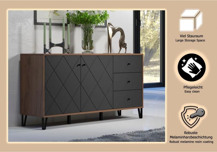 Places of Style Dressoir MOLVENO opvallend design met gestructureerde fronten soft-closetechniek (1 stuk) - Foto 4