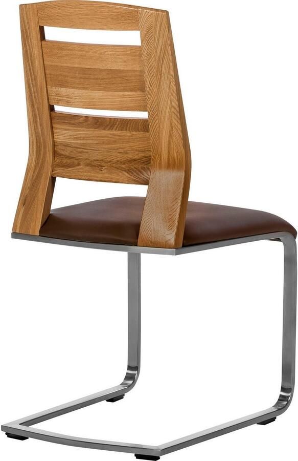 Places of Style Vrijdragende stoel Pisa gecombineerd met massief wildeiken (set van 2) - Foto 4