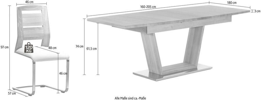 Places of Style Eethoek Pinot & Pisa bestaand uit de tafel pinot en de stoelen pisa (5 of 7-delig) - Foto 10