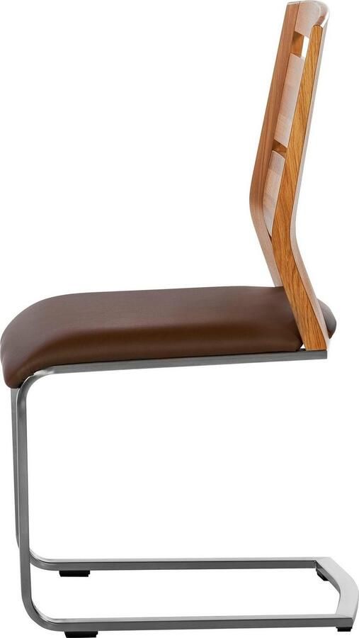 Places of Style Vrijdragende stoel Pisa gecombineerd met massief wildeiken (set van 2) - Foto 5