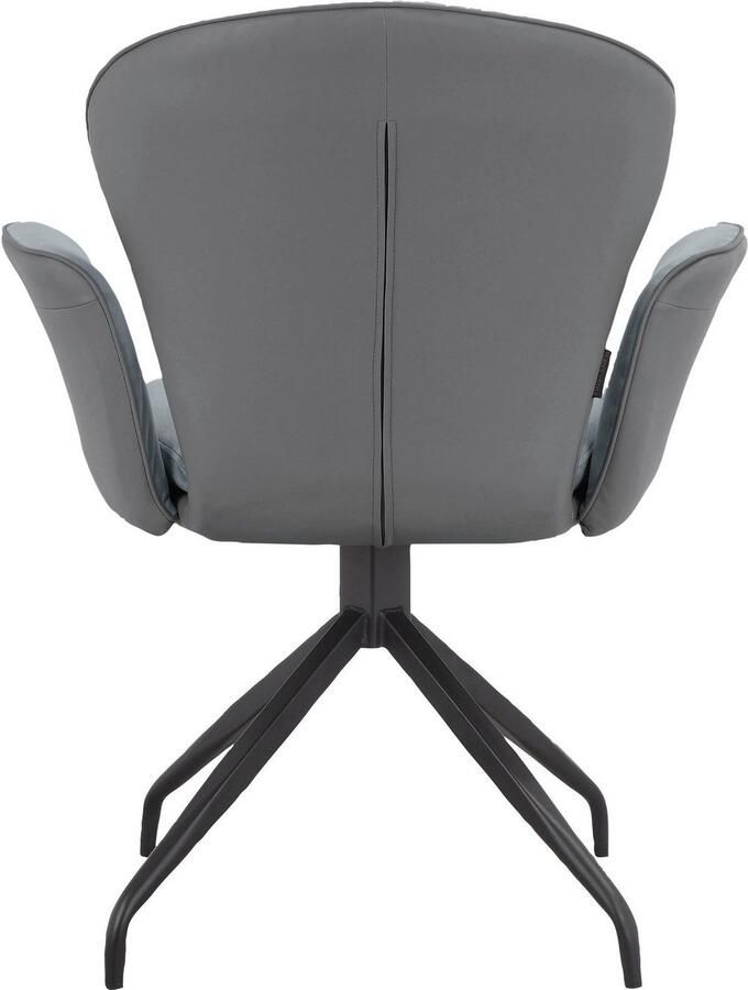 Places of Style Eetkamerstoel Leonidas Zacht verdikte zitting en rugleuning zitoppervlak in veloursstof zithoogte 47 cm (2 stuks) - Foto 6