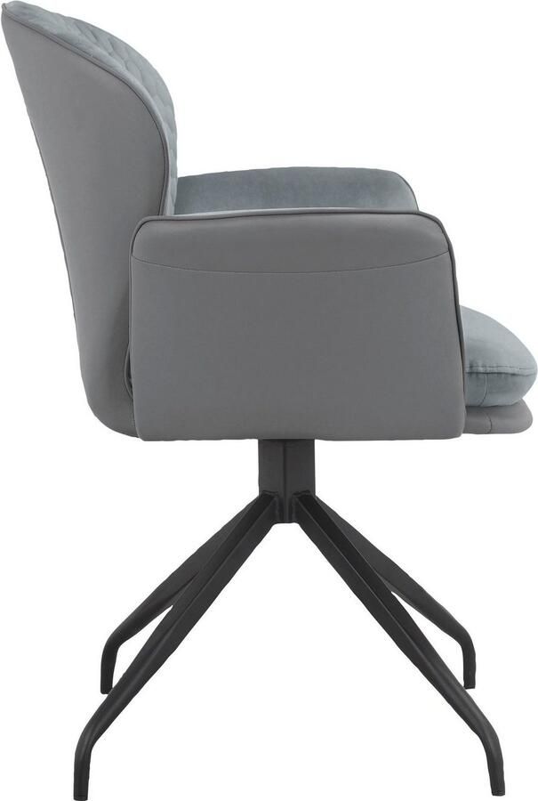 Places of Style Eetkamerstoel Leonidas Zacht verdikte zitting en rugleuning zitoppervlak in veloursstof zithoogte 47 cm (2 stuks) - Foto 8