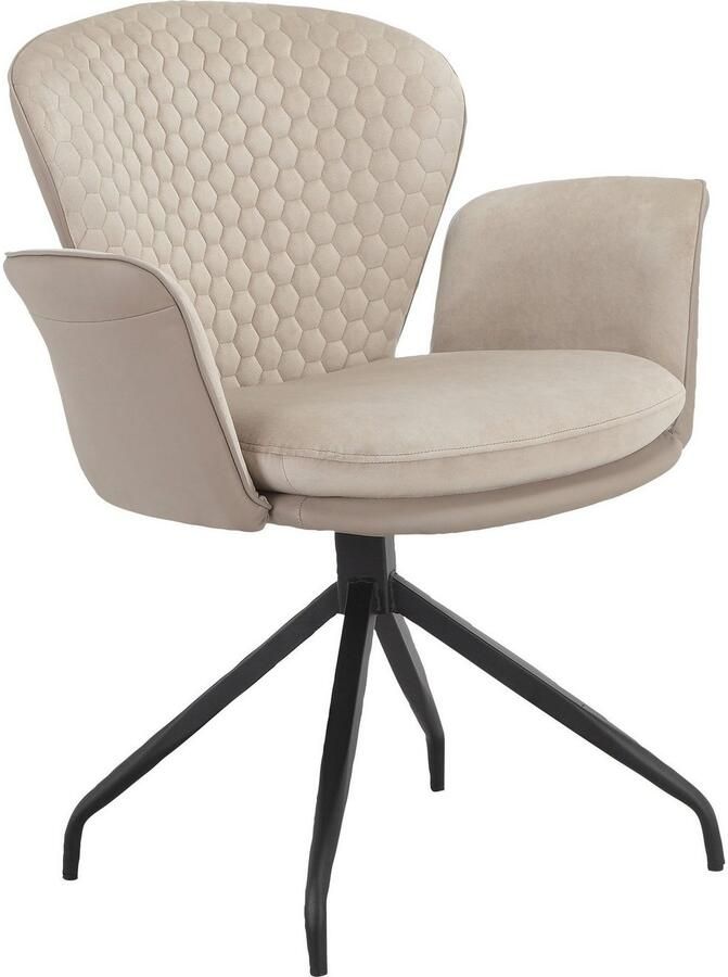 Places of Style Eetkamerstoel Leonidas Zacht verdikte zitting en rugleuning zitoppervlak in veloursstof zithoogte 47 cm (2 stuks) - Foto 7