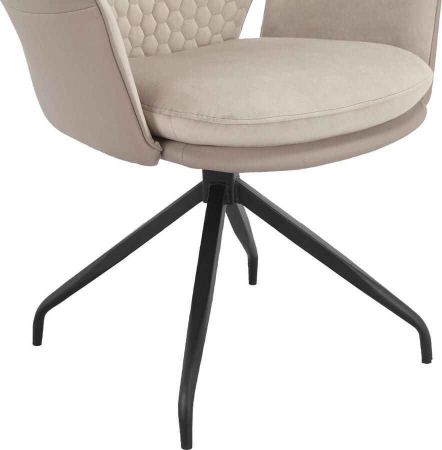 Places of Style Eetkamerstoel Leonidas Zacht verdikte zitting en rugleuning zitoppervlak in veloursstof zithoogte 47 cm (2 stuks) - Foto 4