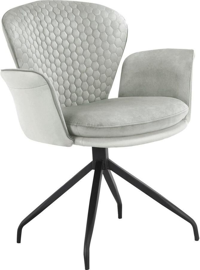 Places of Style Eetkamerstoel Leonidas Zacht verdikte zitting en rugleuning zitoppervlak in veloursstof zithoogte 47 cm (2 stuks) - Foto 6