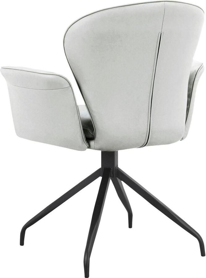 Places of Style Eetkamerstoel Leonidas Zacht verdikte zitting en rugleuning zitoppervlak in veloursstof zithoogte 47 cm (2 stuks) - Foto 7