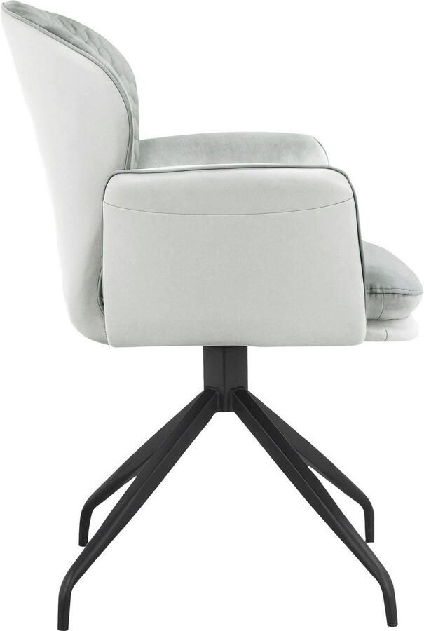 Places of Style Eetkamerstoel Leonidas Zacht verdikte zitting en rugleuning zitoppervlak in veloursstof zithoogte 47 cm (2 stuks) - Foto 8