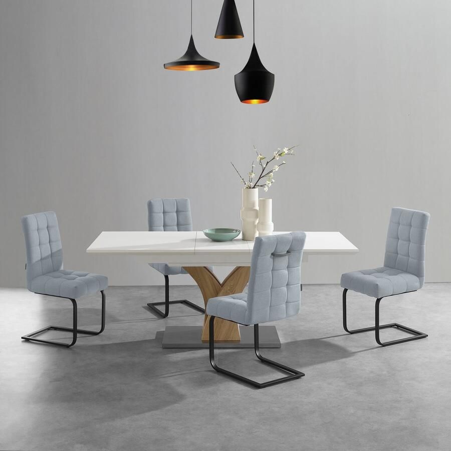 Places of Style Eetkamerstoel Nanaimo Stof gerecycled polyester zacht verdikte zitting en rugleuning zithoogte 49 cm (2 stuks) - Foto 3