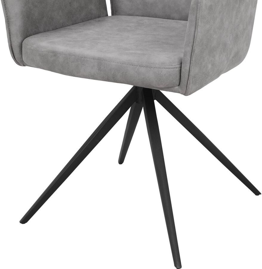 Places of Style Eetkamerstoel Ozias Zacht verdikte zitting en rugleuning onderstel van metaal zwart zithoogte 50 cm (2 stuks) - Foto 4