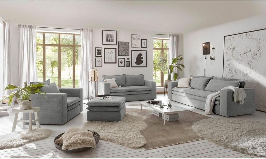 Home affaire Hocker PIAGGE Hoogwaardige cord passend bij de loveseat PIAGGE - Foto 6