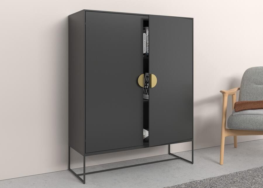 Places of Style Highboard Abito Middenkast met draaiduren en 2 planken breedte 90 cm - Foto 3