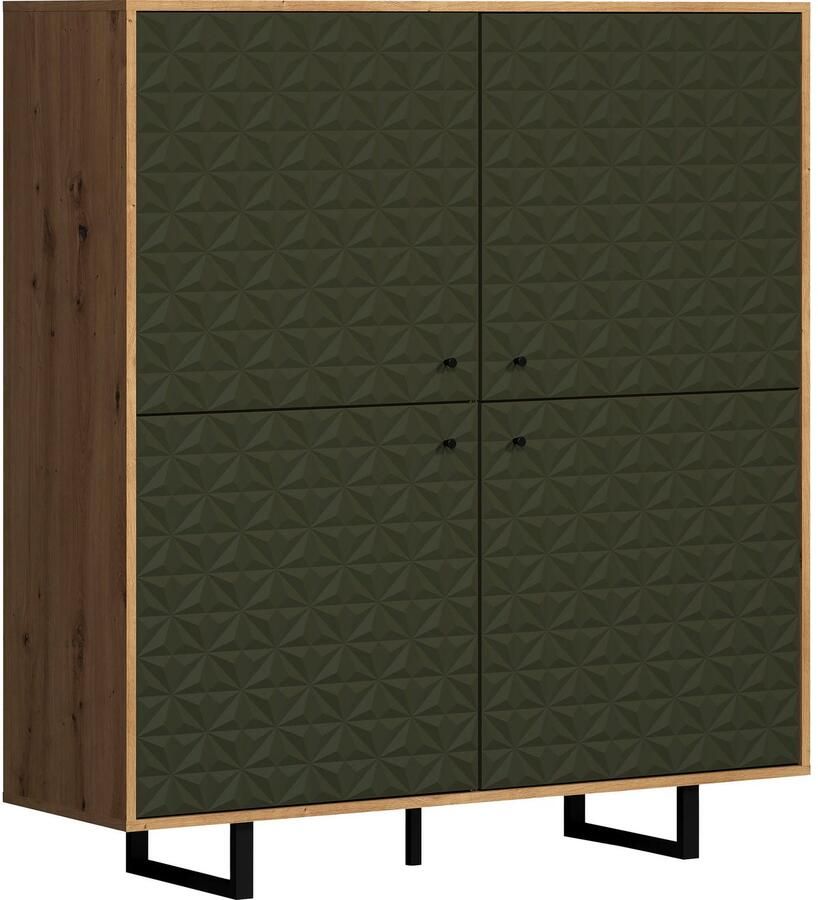 Places of Style Highboard Ferretti Sideboard met bijzondere frezing poten en grepen van metaal - Foto 7