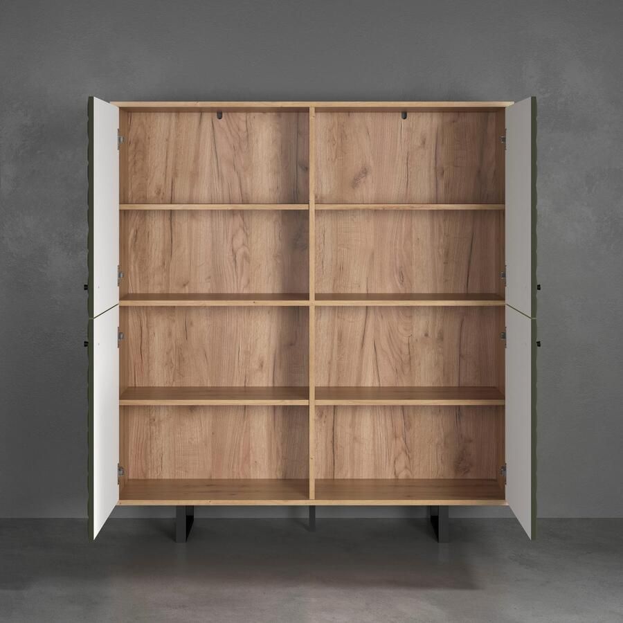 Places of Style Highboard Ferretti Sideboard met bijzondere frezing poten en grepen van metaal - Foto 2