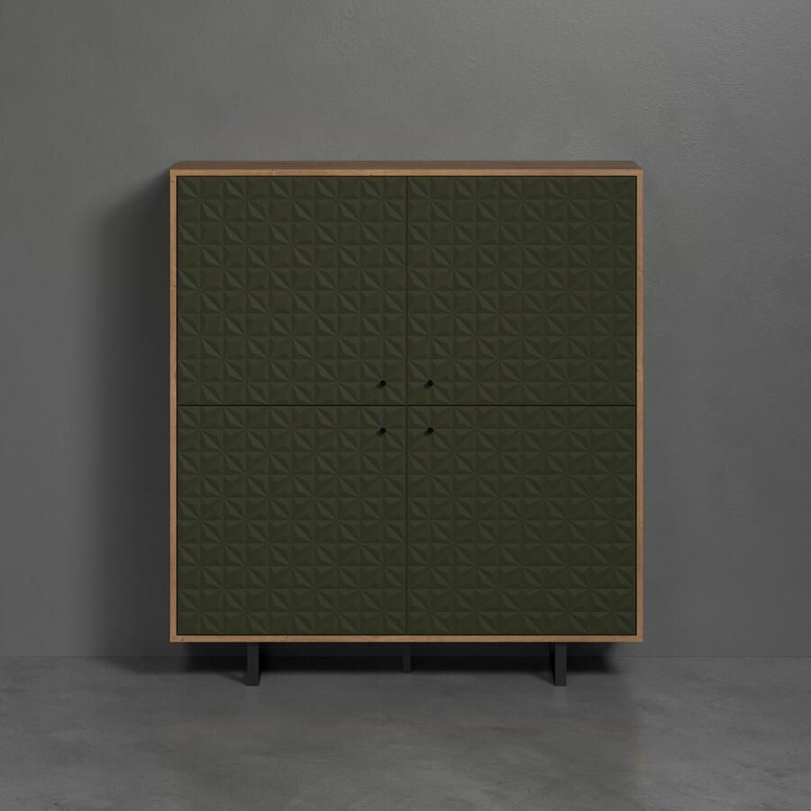 Places of Style Highboard Ferretti Sideboard met bijzondere frezing poten en grepen van metaal - Foto 3