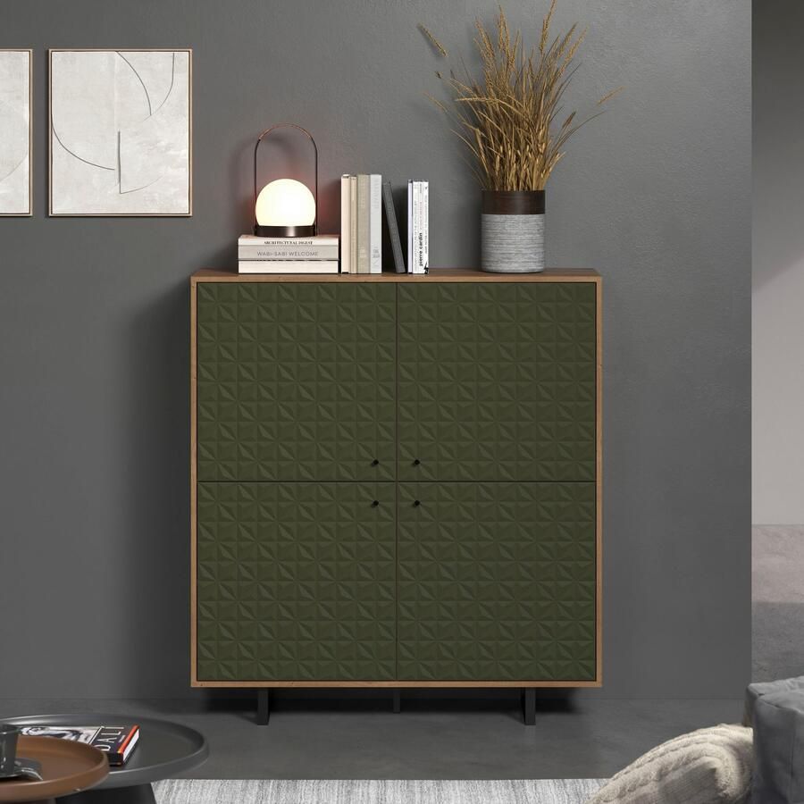 Places of Style Highboard Ferretti Sideboard met bijzondere frezing poten en grepen van metaal - Foto 5
