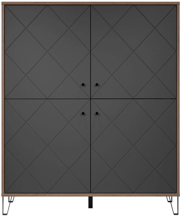 Places of Style Highboard MOLVENO met gestructureerde fronten soft-close breedte 123 cm (1 stuk) - Foto 8