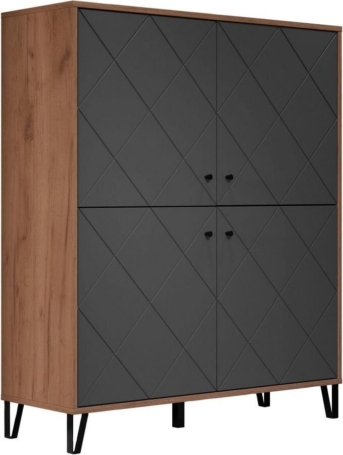 Places of Style Highboard MOLVENO met gestructureerde fronten soft-close breedte 123 cm (1 stuk) - Foto 9