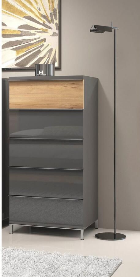 Places of Style Highboard Onyx hoge Commode met 5 Laden UV Lak Hoogglans - Foto 5