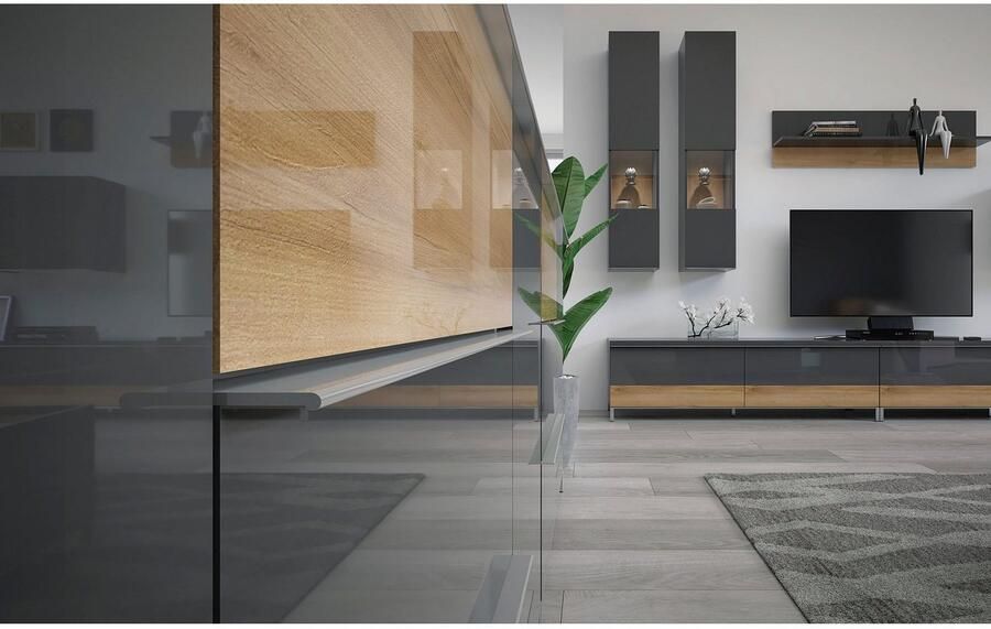 Places of Style Dressoir Onyx Commode met 3 lades en 1 deur UV lak hoogglans Kombicommode met Soft-Close-functie maten (B D H) 106 45 88cm - Foto 4