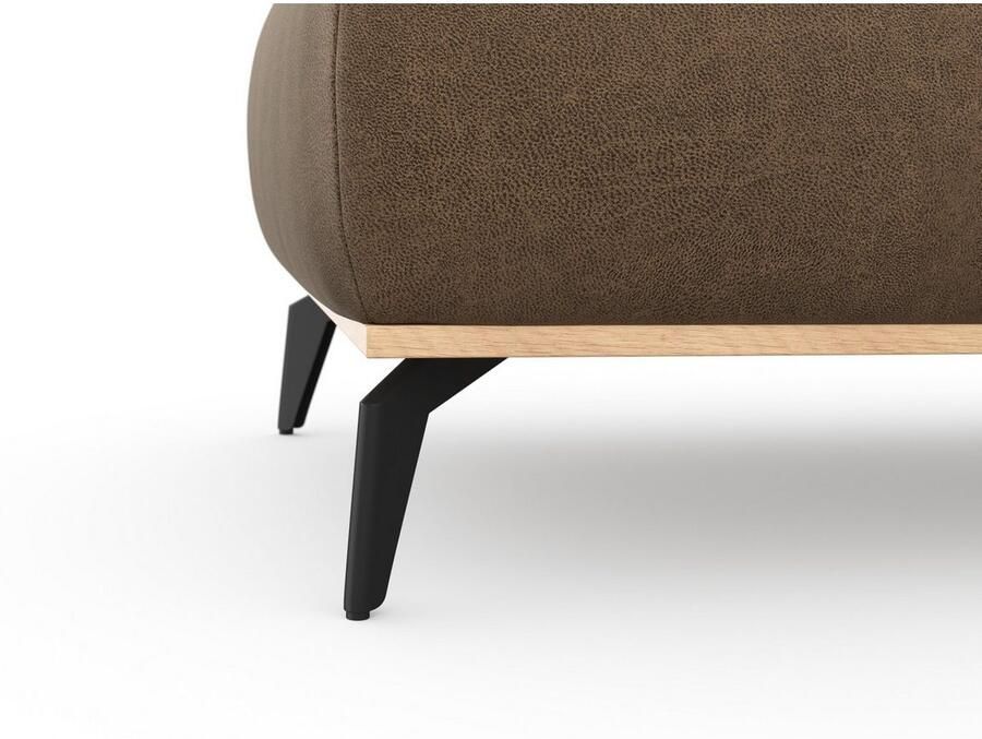 Places of Style Hocker Fjord Met een houten lijst van massief beuken eikenkleurig met poten 15 cm hoog - Foto 3