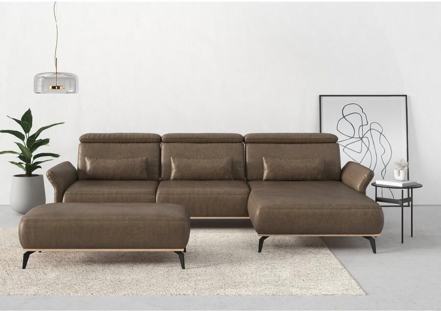 Places of Style Hocker Fjord Met een houten lijst van massief beuken eikenkleurig met poten 15 cm hoog - Foto 4