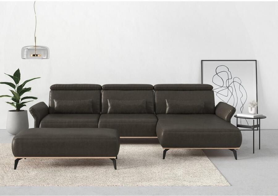 Places of Style Hocker Fjord Met een houten lijst van massief beuken eikenkleurig met poten 15 cm hoog - Foto 4