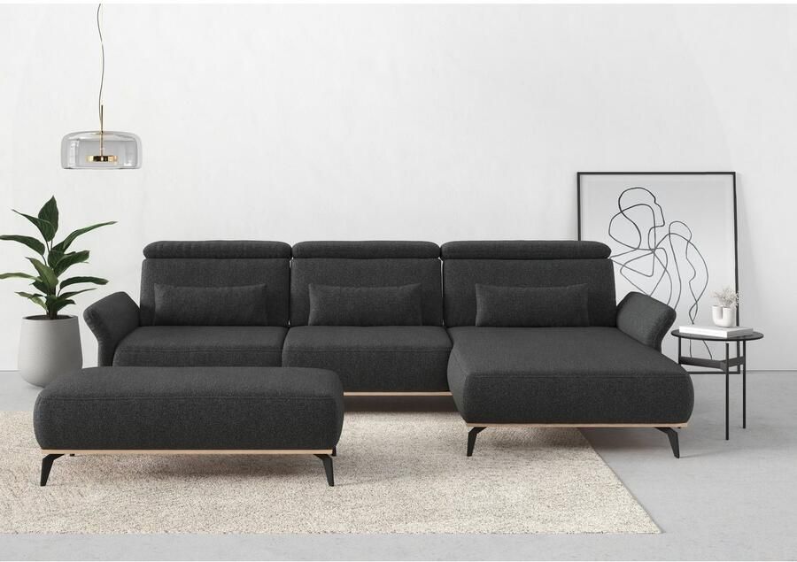 Places of Style Hocker Fjord Met een houten lijst van massief beuken eikenkleurig met poten 15 cm hoog - Foto 3