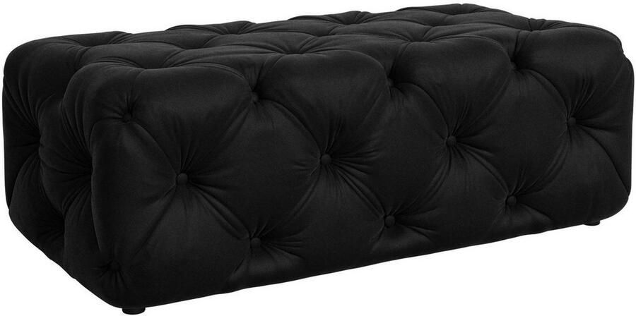 Places of Style Hocker FOLLINA Beklede poef met klassieke Chesterfield-knopafwerking - Foto 2