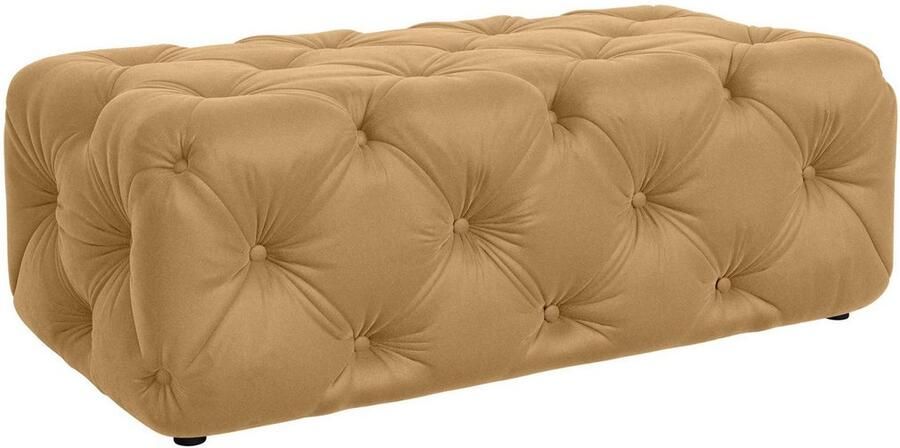 Places of Style Hocker FOLLINA Beklede poef met klassieke Chesterfield-knopafwerking - Foto 2