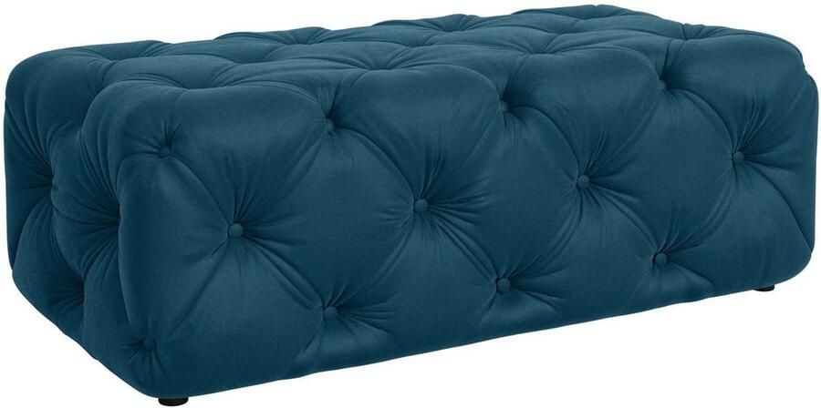 Places of Style Hocker FOLLINA Beklede poef met klassieke Chesterfield-knopafwerking - Foto 2