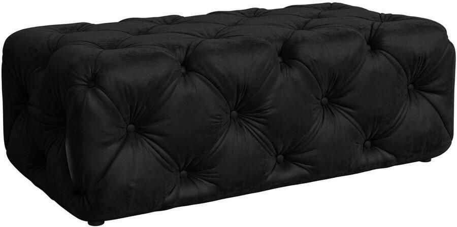 Places of Style Hocker FOLLINA Beklede poef met klassieke Chesterfield-knopafwerking - Foto 2