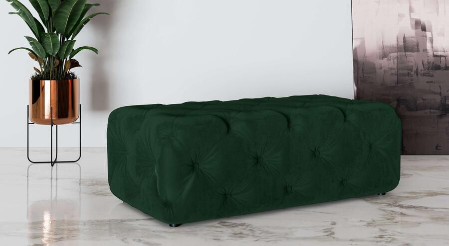 Places of Style Hocker FOLLINA Beklede poef met klassieke Chesterfield-knopafwerking - Foto 3