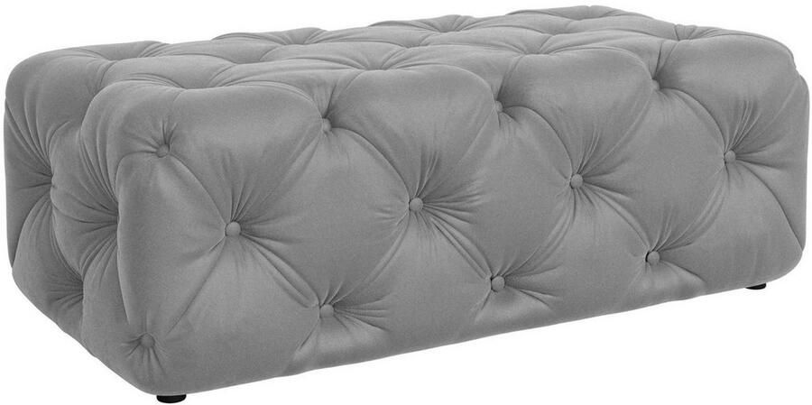 Places of Style Hocker FOLLINA Beklede poef met klassieke Chesterfield-knopafwerking - Foto 2