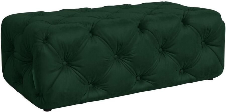 Places of Style Hocker FOLLINA Beklede poef met klassieke Chesterfield-knopafwerking - Foto 2