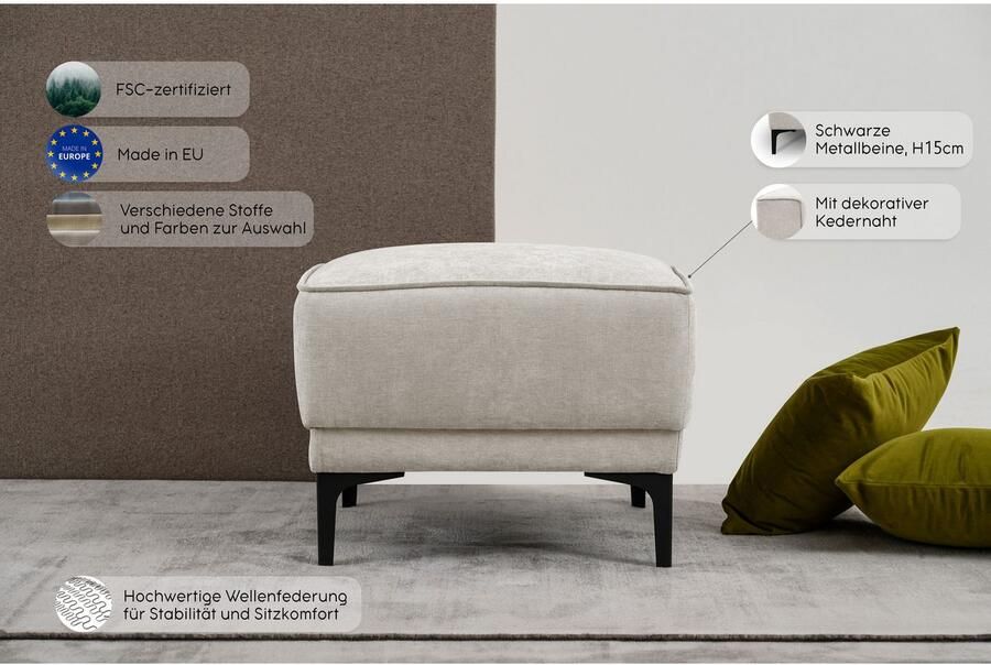 Places of Style Hocker Oland passend bij de serie oland scandinavisch design metalen poten - Foto 7