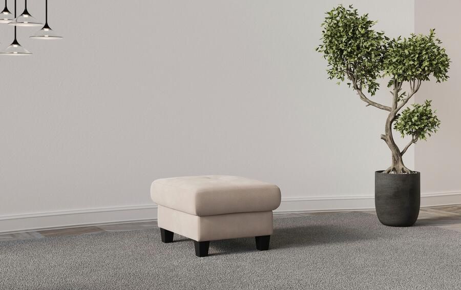 Places of Style Hocker Varese Kruisnaad in beige - Foto 3