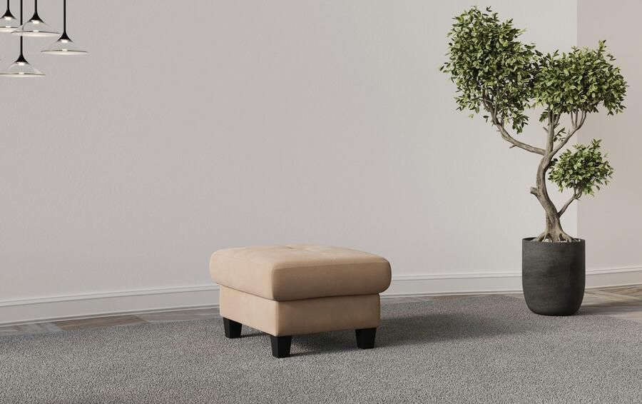 Places of Style Hocker Varese Kruisnaad in beige - Foto 3