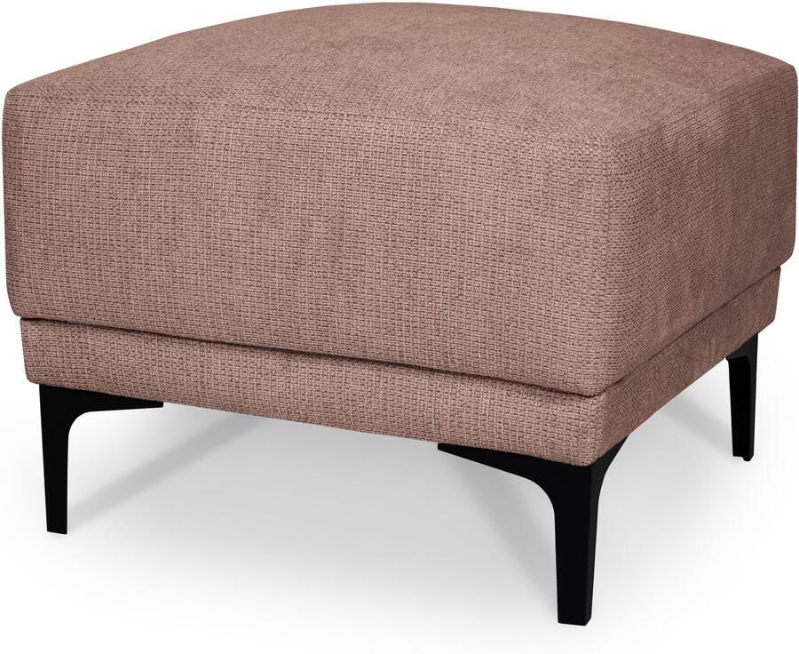 Places of Style Hocker Xander Breedte 58 cm soft-touch chenille zwarte metalen voeten - Foto 3
