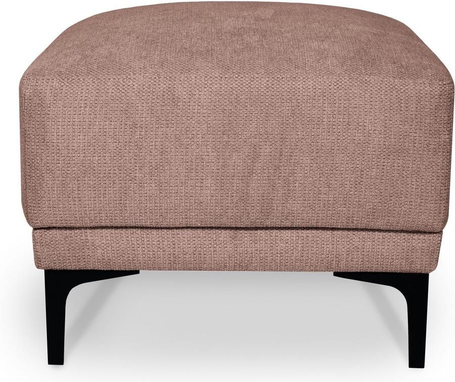 Places of Style Hocker Xander Breedte 58 cm soft-touch chenille zwarte metalen voeten