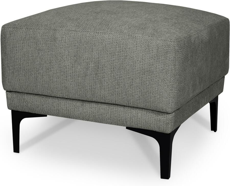 Places of Style Hocker Xander Breedte 58 cm soft-touch chenille zwarte metalen voeten - Foto 3