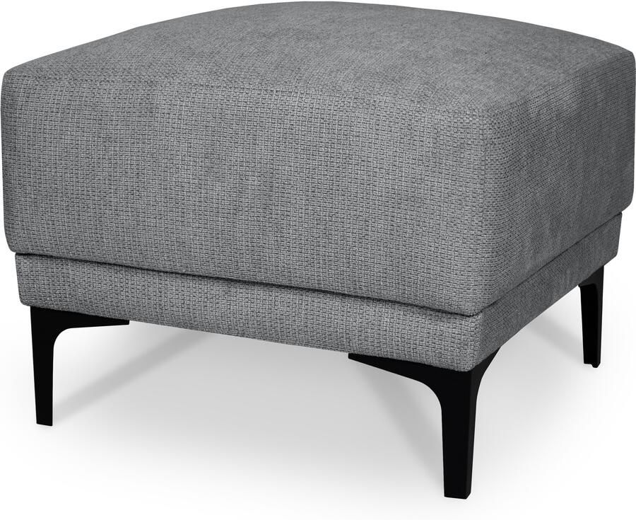 Places of Style Hocker Xander Breedte 58 cm soft-touch chenille zwarte metalen voeten - Foto 3