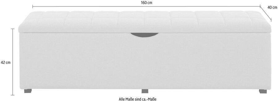 Places of Style Hockerbank Checked met bergruimte breedte 120 cm en 160 cm als bedbank te gebruiken - Foto 2