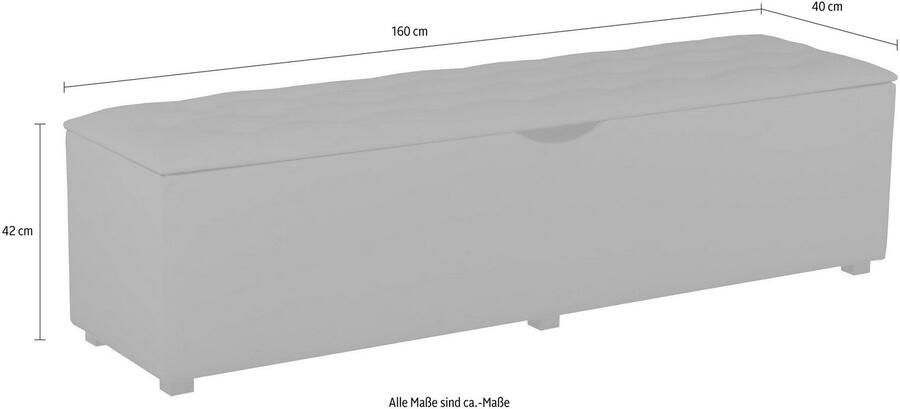 Places of Style Hockerbank Knobbed Hockerbank met bergruimte breedte 120 cm en 160 cm - Foto 2