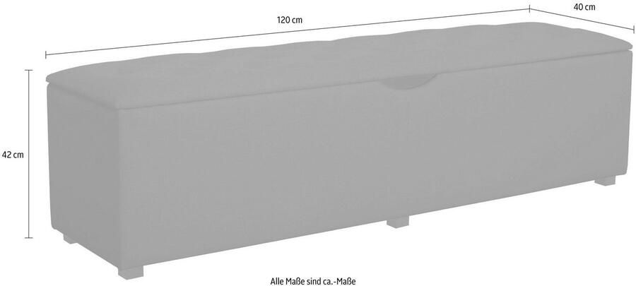 Places of Style Hockerbank Knobbed Hockerbank met bergruimte breedte 120 cm en 160 cm - Foto 4