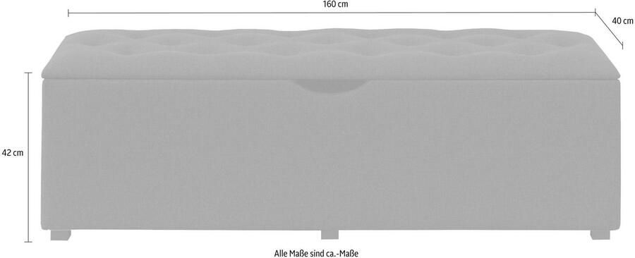 Places of Style Hockerbank Knobbed Hockerbank met bergruimte breedte 120 cm en 160 cm - Foto 4