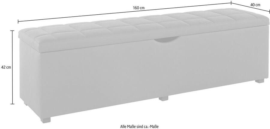 Places of Style Hockerbank Knobbed Hockerbank met bergruimte breedte 120 cm en 160 cm - Foto 8
