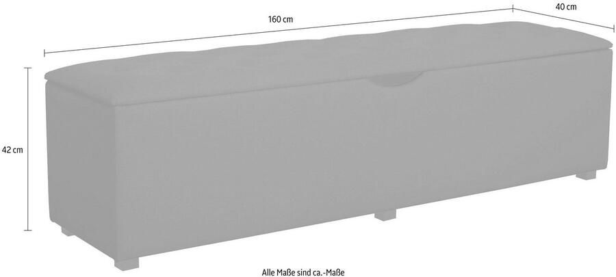 Places of Style Hockerbank Knobbed Hockerbank met bergruimte breedte 120 cm en 160 cm - Foto 4