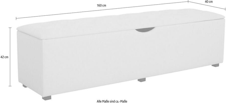 Places of Style Hockerbank Knobbed Hockerbank met bergruimte breedte 120 cm en 160 cm - Foto 3